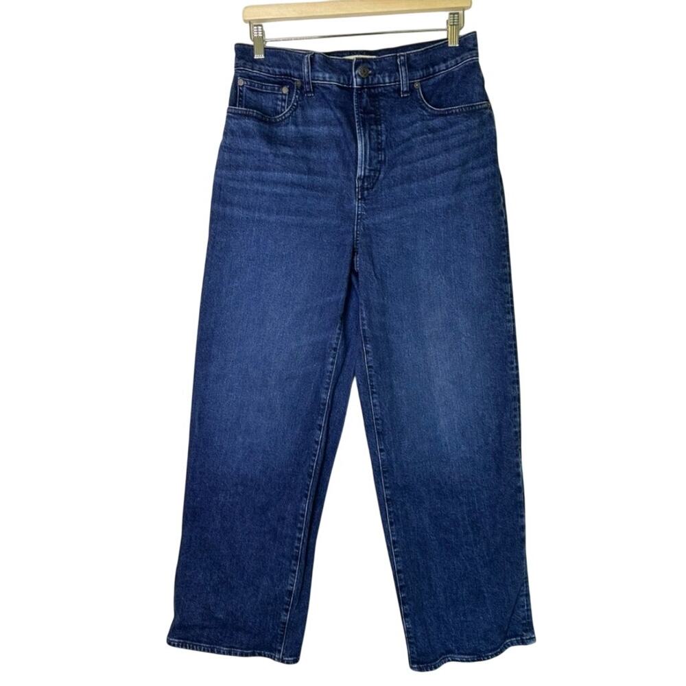 Madewell Perfect Vintage Wide Leg Jeans Dark Blue Wash High Rise Women 29